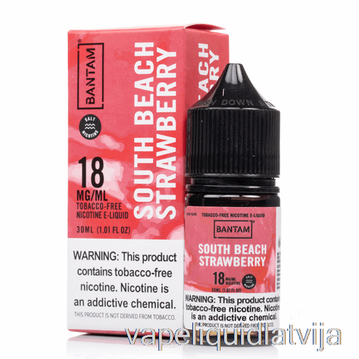 Dienvidu Pludmales Zemeņu Sāļi - Bantam Vape - 30ml 18mg Vape šķidrums